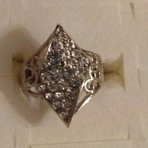 La Point Silver Plated CZ Diamond Ring